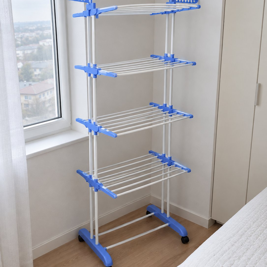 situation — Tendedero Vertical Plegable con Ruedas – 4 Niveles