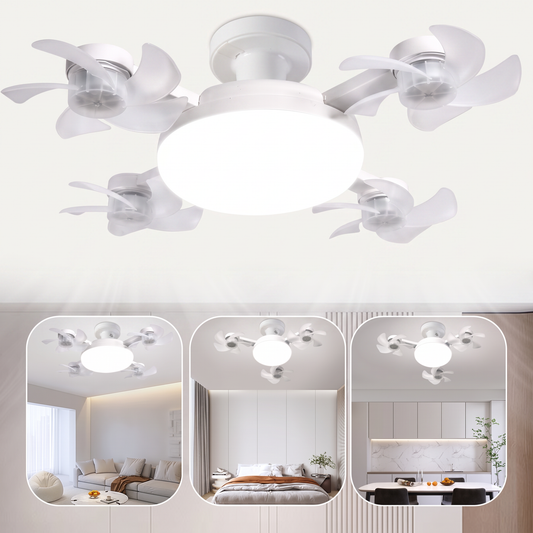 AeroLume™ — Plafón LED con 4 Ventiladores Orientables