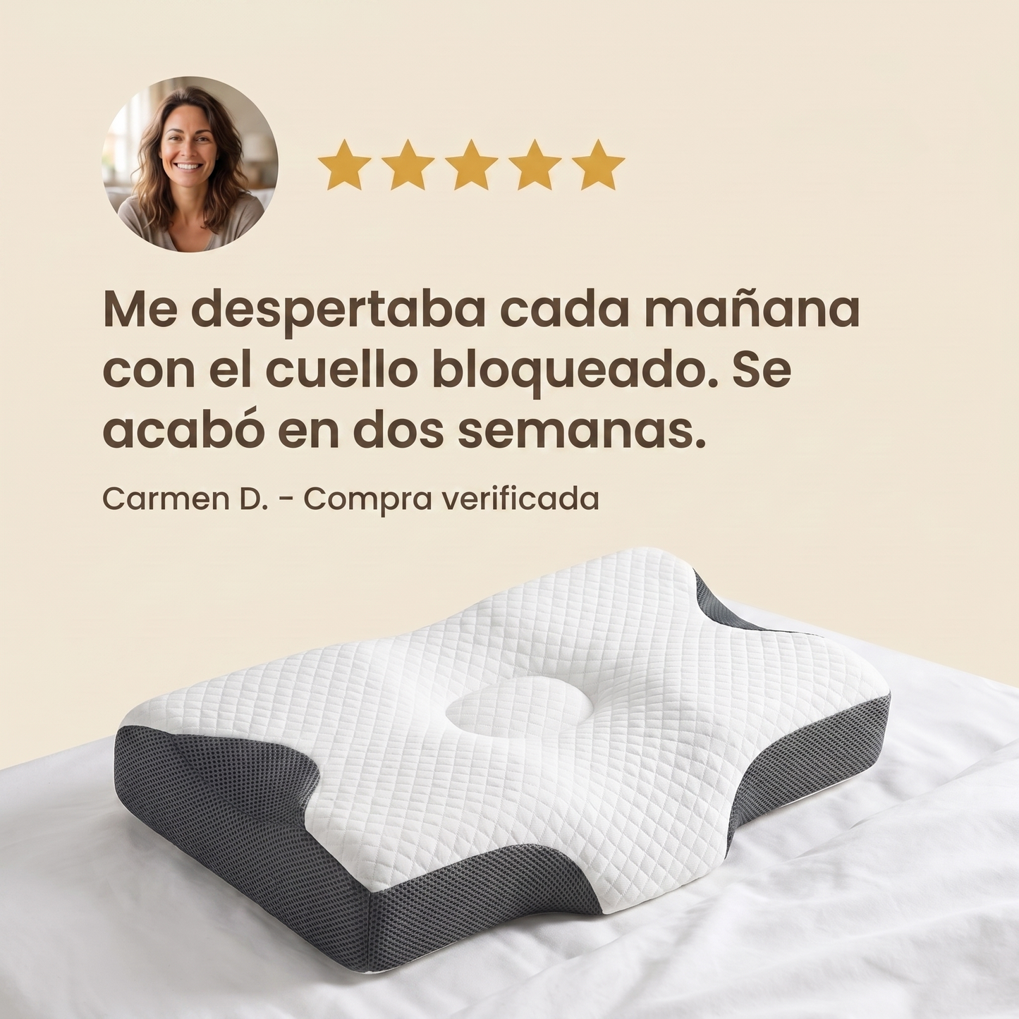 Almohada Cervical Ergonómica de Espuma Viscoelástica