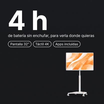 NovaScreen™ 32 — Televisor Portátil Táctil 4K con Ruedas
