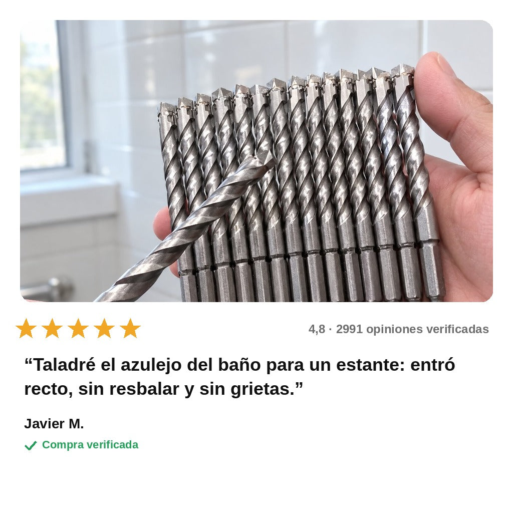 avis — Brocas de carburo de 4 filos con vástago hexagonal – Juego