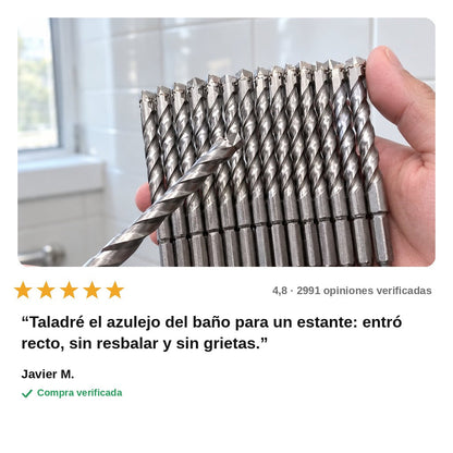 avis — Brocas de carburo de 4 filos con vástago hexagonal – Juego