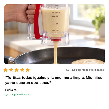avis — Dispensador de Masa 900 ml – Tortitas, Cupcakes y Gofres sin Goteos