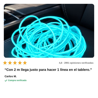 avis — Cable Neón Interior para Coche – 5 m USB