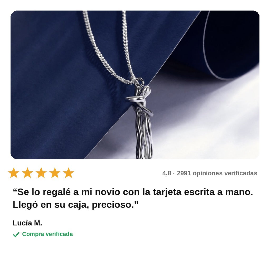 avis — Collar Abrazo de Pareja – Dos Siluetas Enlazadas