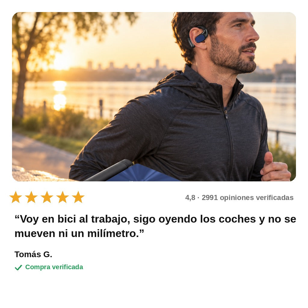 avis — Auriculares abiertos con gancho – Bluetooth, estuche de carga