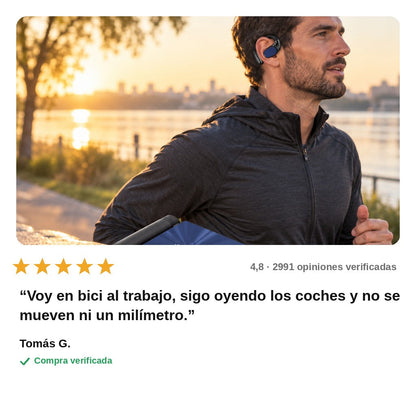 avis — Auriculares abiertos con gancho – Bluetooth, estuche de carga