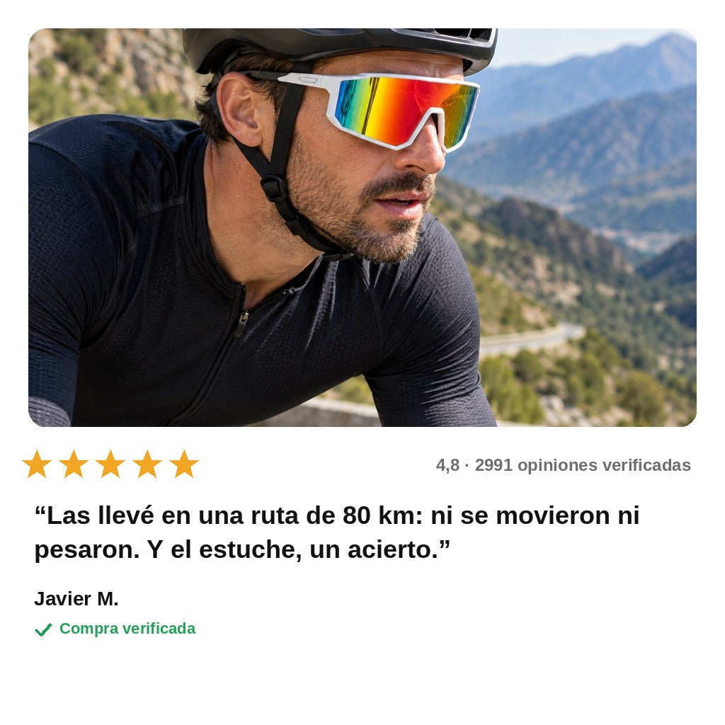 avis — VeloVista™ – Gafas deportivas panorámicas, lente de una sola pieza y montura TR90 ultraligera