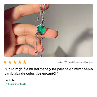 avis — Collar Corazón que Cambia de Color – Gargantilla con Colgante Sensible al Calor