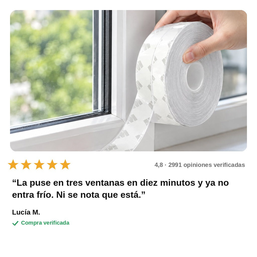 avis — Cinta selladora transparente autoadhesiva para ventanas y puertas