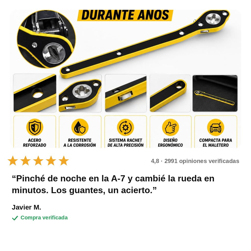 avis — Llave Manivela Articulada para Gato de Tijera