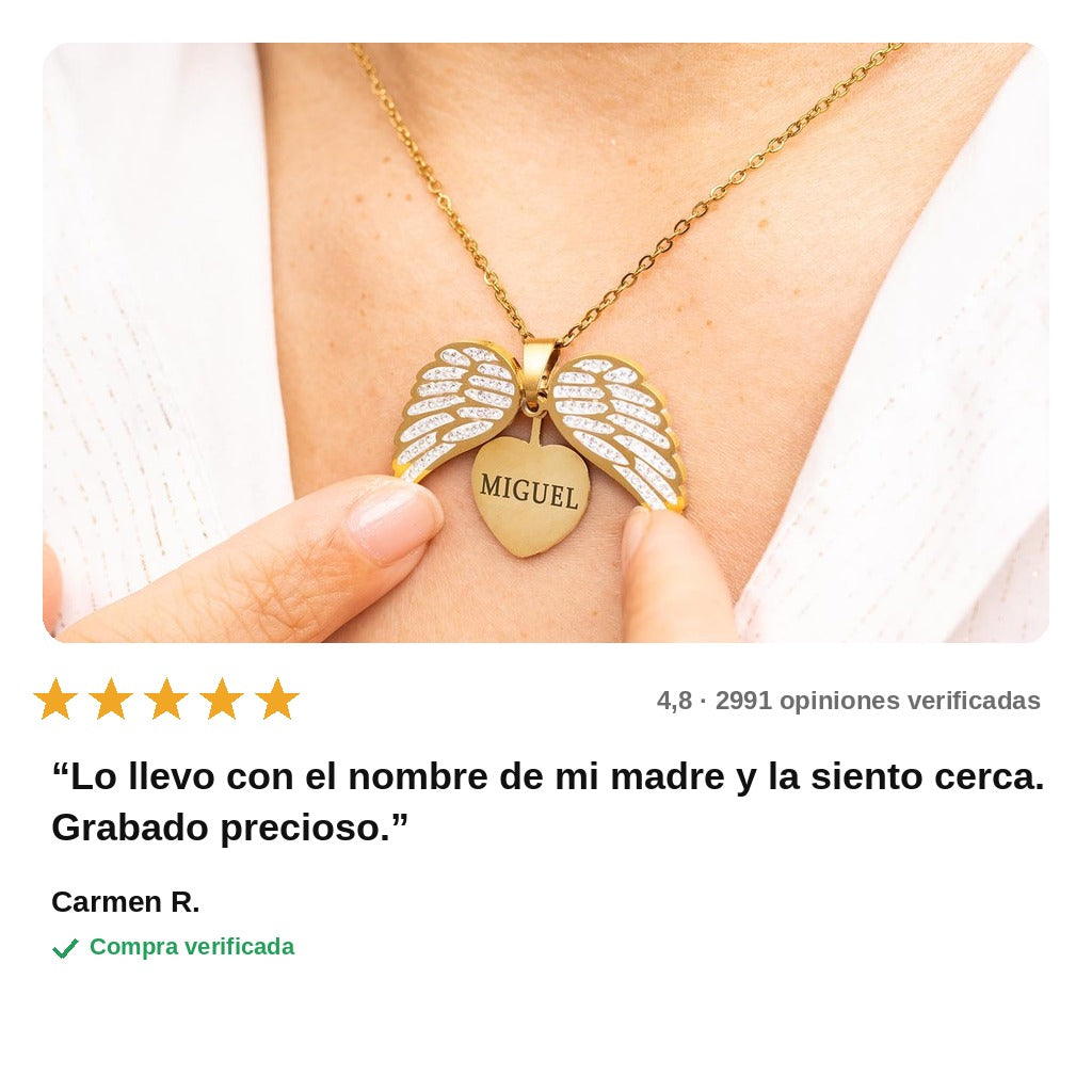 avis — Collar Mi Ángel Personalizado con Nombre Grabado