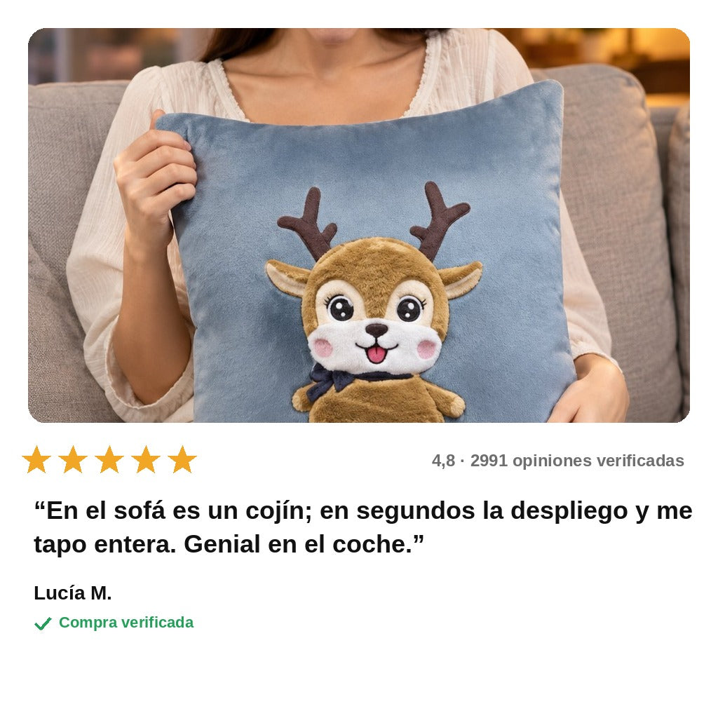 avis — Cojín Manta 2 en 1 – Cojín de día, manta en 10 segundos