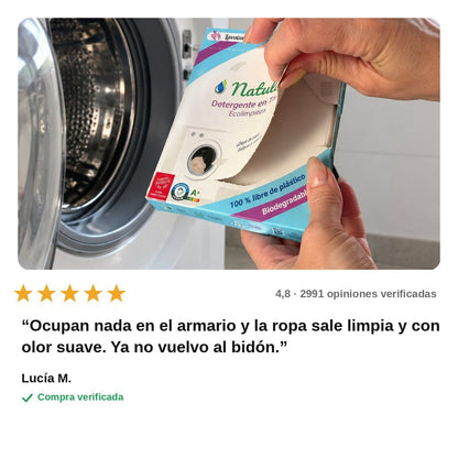 avis — Eco-Tiras de Detergente · 40 lavados