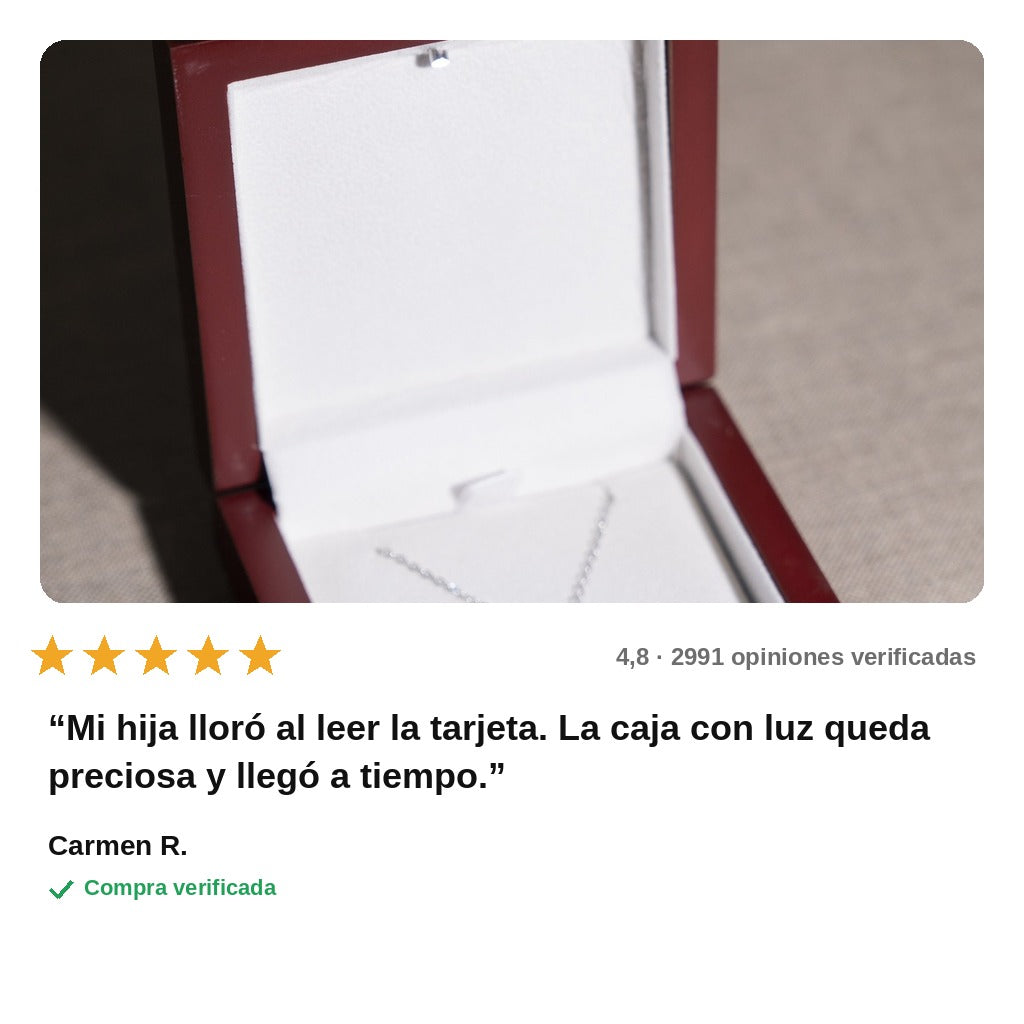 avis — Collar Corazón Amor Eterno – Para Mi Hija, con Estuche de Luz y Tarjeta