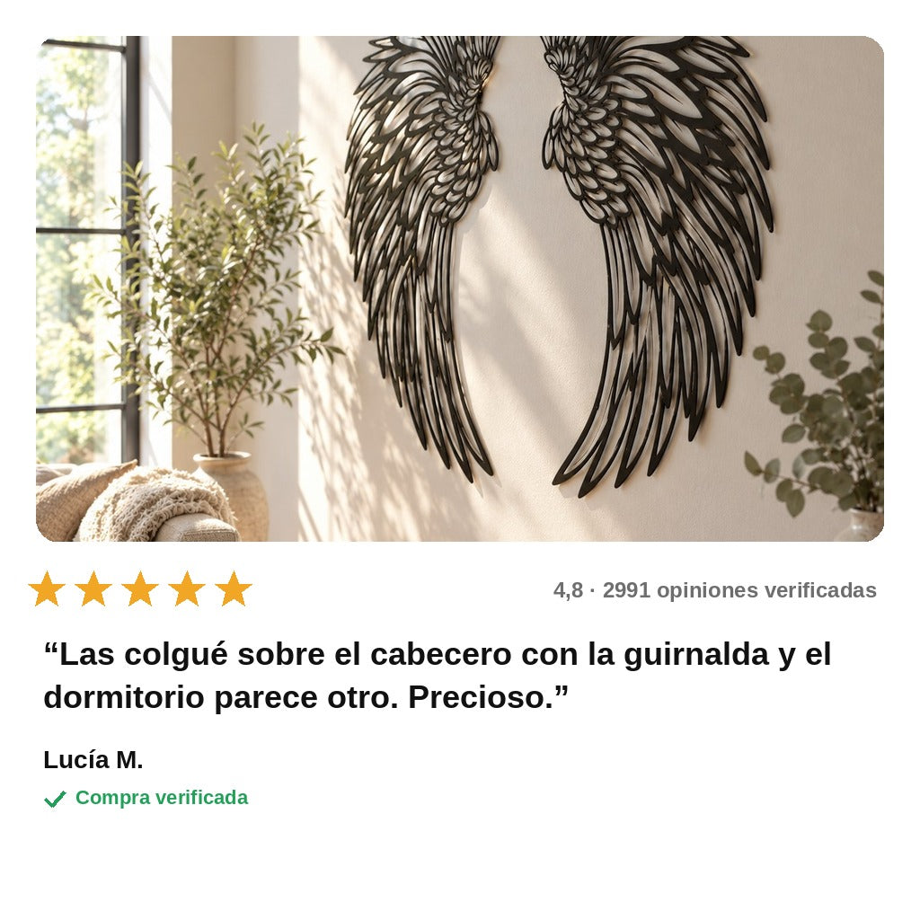 avis — Alas de Ángel de Metal para Pared – Decoración de Acero Calado