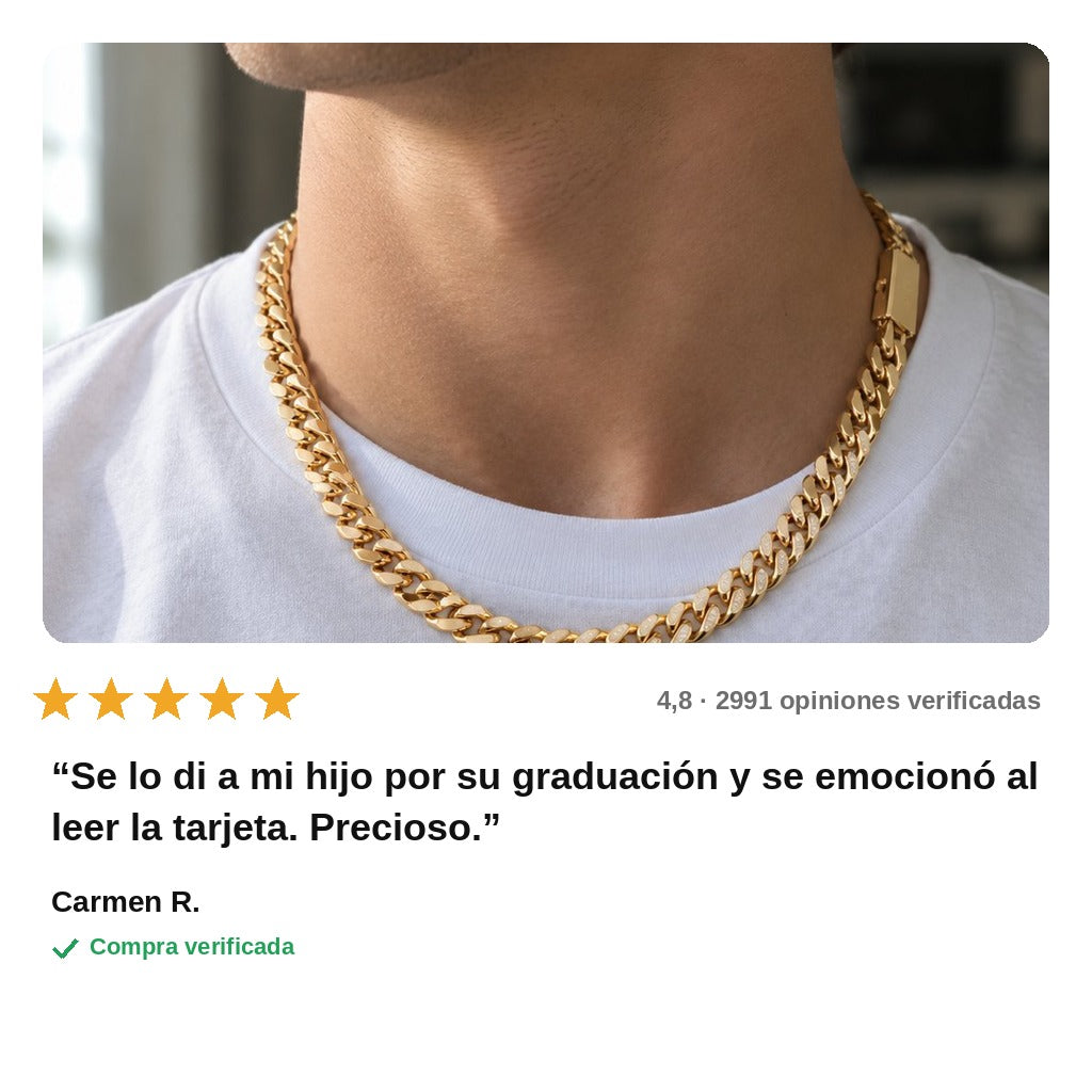 avis — Collar Cubano para mi Hijo con Tarjeta Dedicada