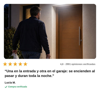 avis — LumiSol™ – Lámpara Solar LED con Sensor de Movimiento, Sin Cables, IP65