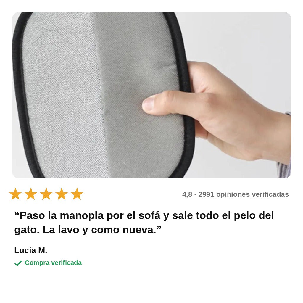 avis — Manopla Quitapelos para Mascotas Reutilizable — Se lava con agua