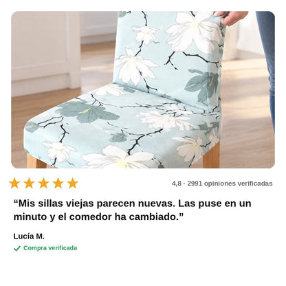 avis — Funda Elástica para Silla de Comedor – Estampado Magnolia