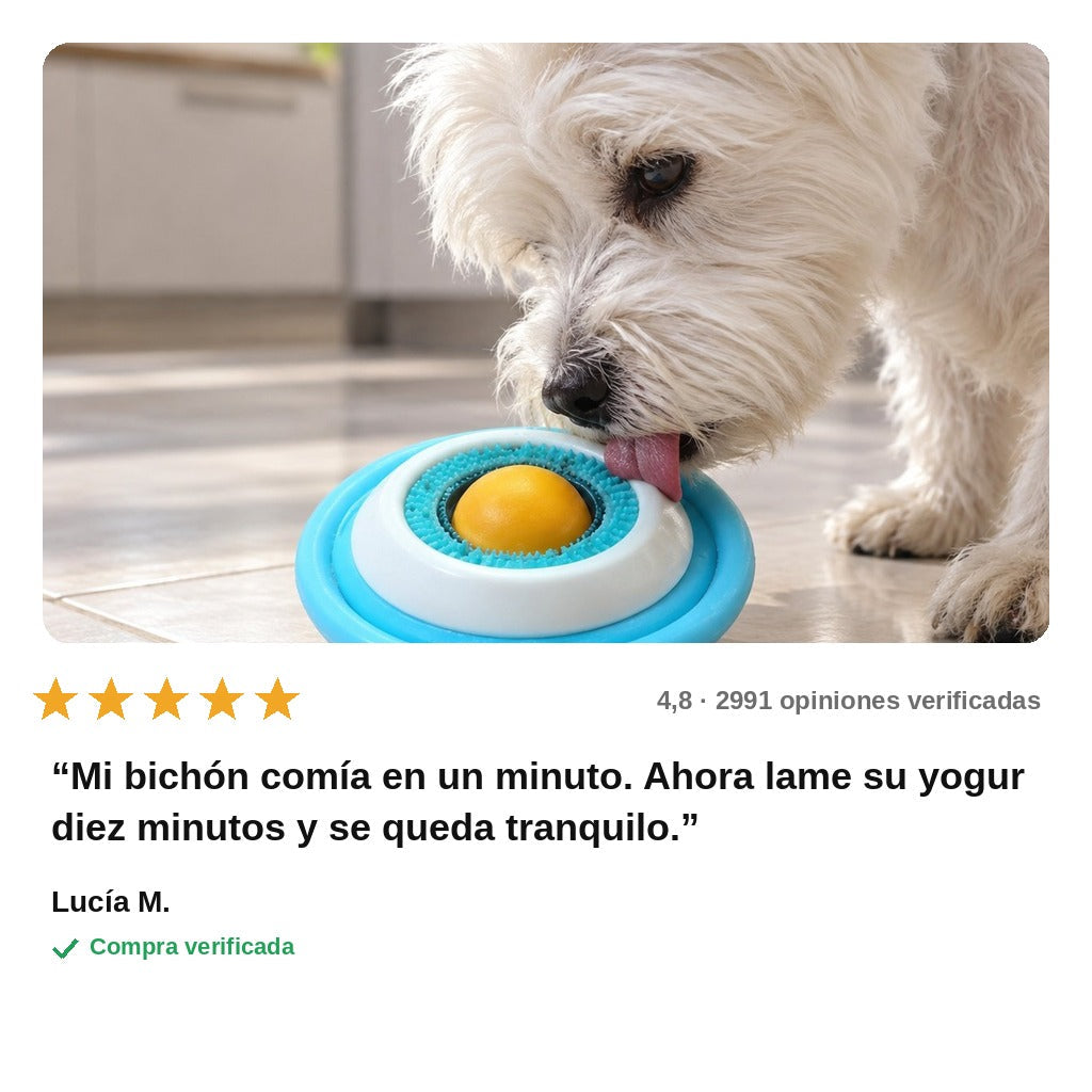 avis — Cuenco Lamedor Anti-Glotón con Bola Giratoria para Perros y Gatos