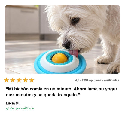 avis — Cuenco Lamedor Anti-Glotón con Bola Giratoria para Perros y Gatos