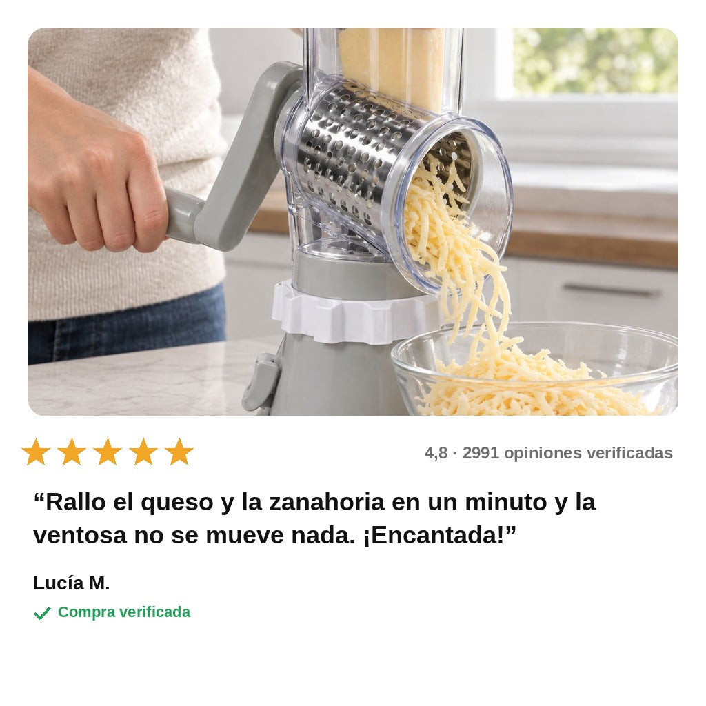 avis — Rallador giratorio de manivela con 5 cuchillas de acero inoxidable