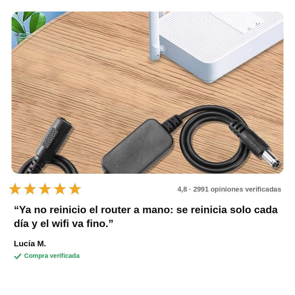 avis — Cable de Reinicio Automático para Router – Temporizador 24 h