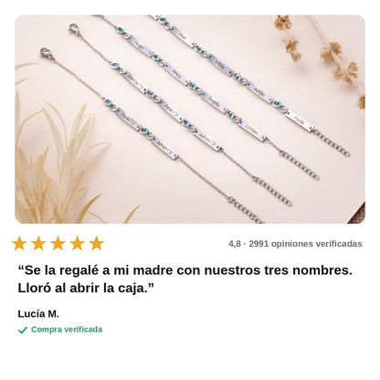 avis — Pulsera Infinito Personalizada con 3 Nombres – Acero Inoxidable Plateado