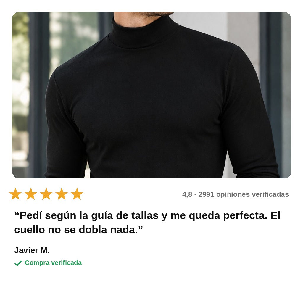 avis — Camiseta de Cuello Alto para Hombre – Corte Entallado y Tejido Elástico