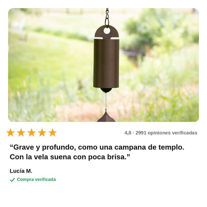 avis — Campanor™ – Campana de Viento de Cobre Envejecido, Tono Grave de Templo