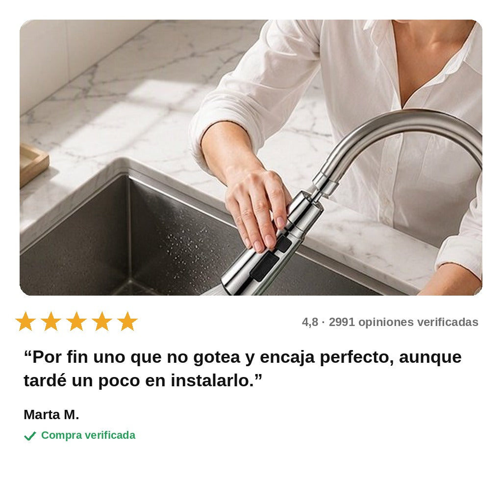 avis — AquaGiro™ – Grifo Rotativo Antisalpicaduras 360°