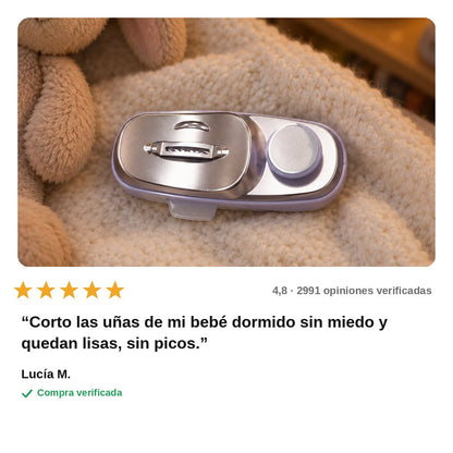avis — Cortaúñas Eléctrico 2 en 1 con Pulidor – Antipellizcos y Luz LED