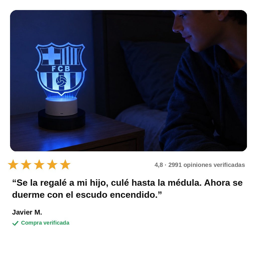 avis — Lámpara LED Escudo Barça – Luz Ambiente de 6 Colores
