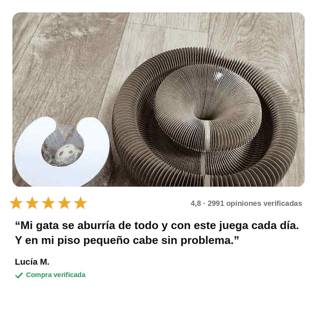avis — Rascador acordeón para gatos con pelota