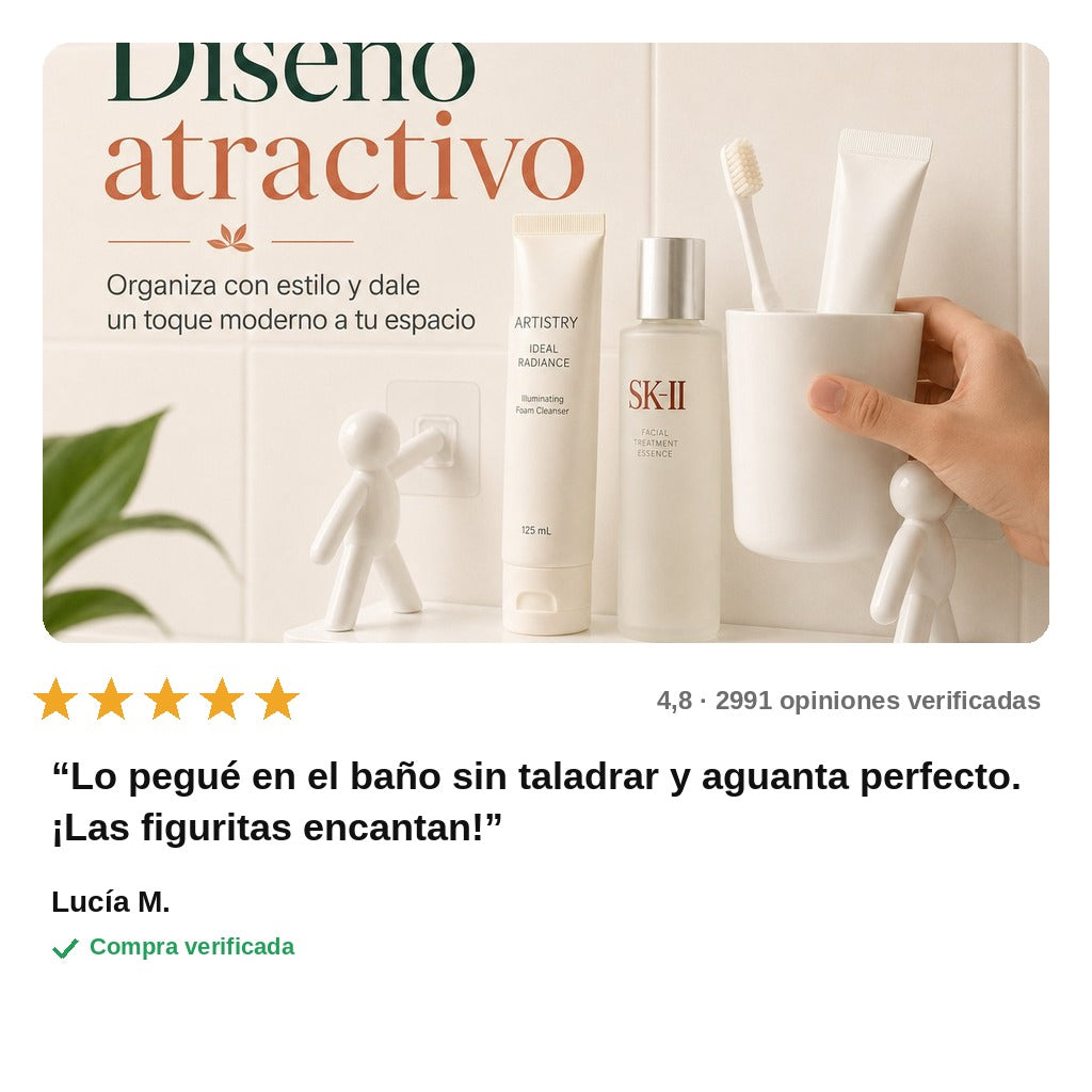 avis — Estante Adhesivo Humanoide para Pared – Sin Taladro
