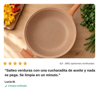 avis — Wok Antiadherente Efecto Arcilla 32 cm