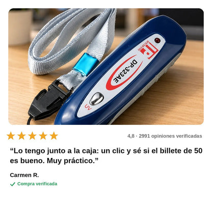 avis — Mini Detector de Billetes Falsos UV Portátil