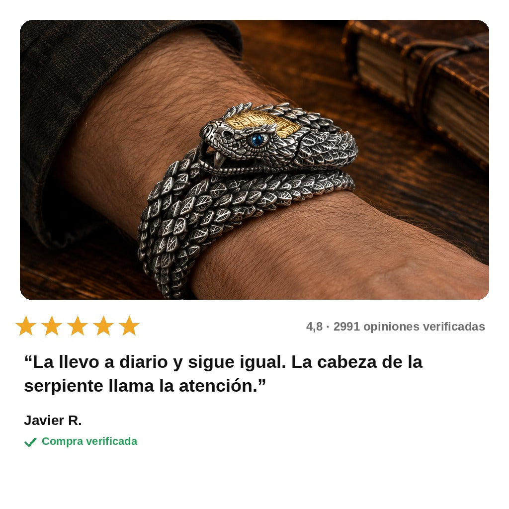 avis — Pulsera Jörmungandr – La Serpiente del Mundo en Acero Inoxidable