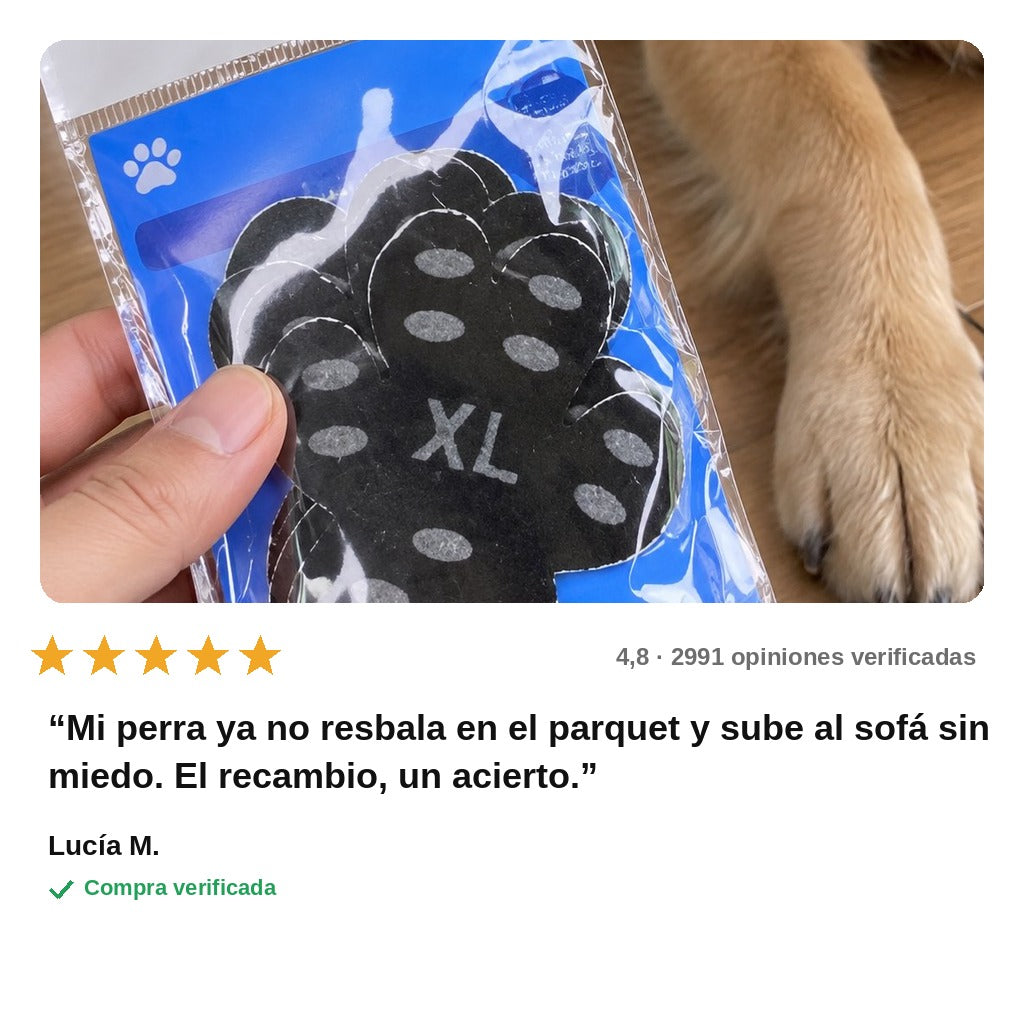 avis — HuellaFirme™ – Huellitas antideslizantes para patas de perro (kit de 4)