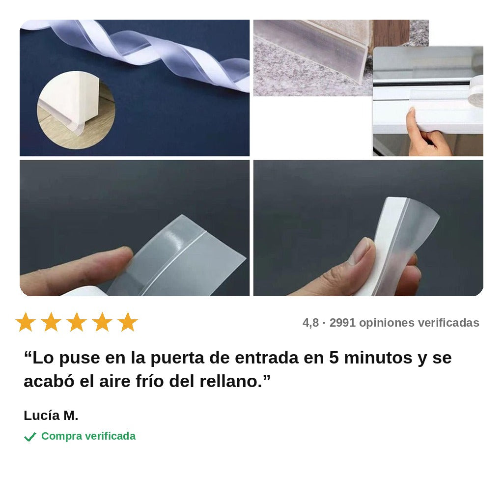 avis — Burlete Adhesivo Bajo Puerta 45 mm × 5 m – Frena Corrientes de Aire y Polvo