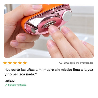 avis — Cortaúñas Eléctrico 2 en 1 con Lima y Luz LED – Corta y Lima sin Pellizcos