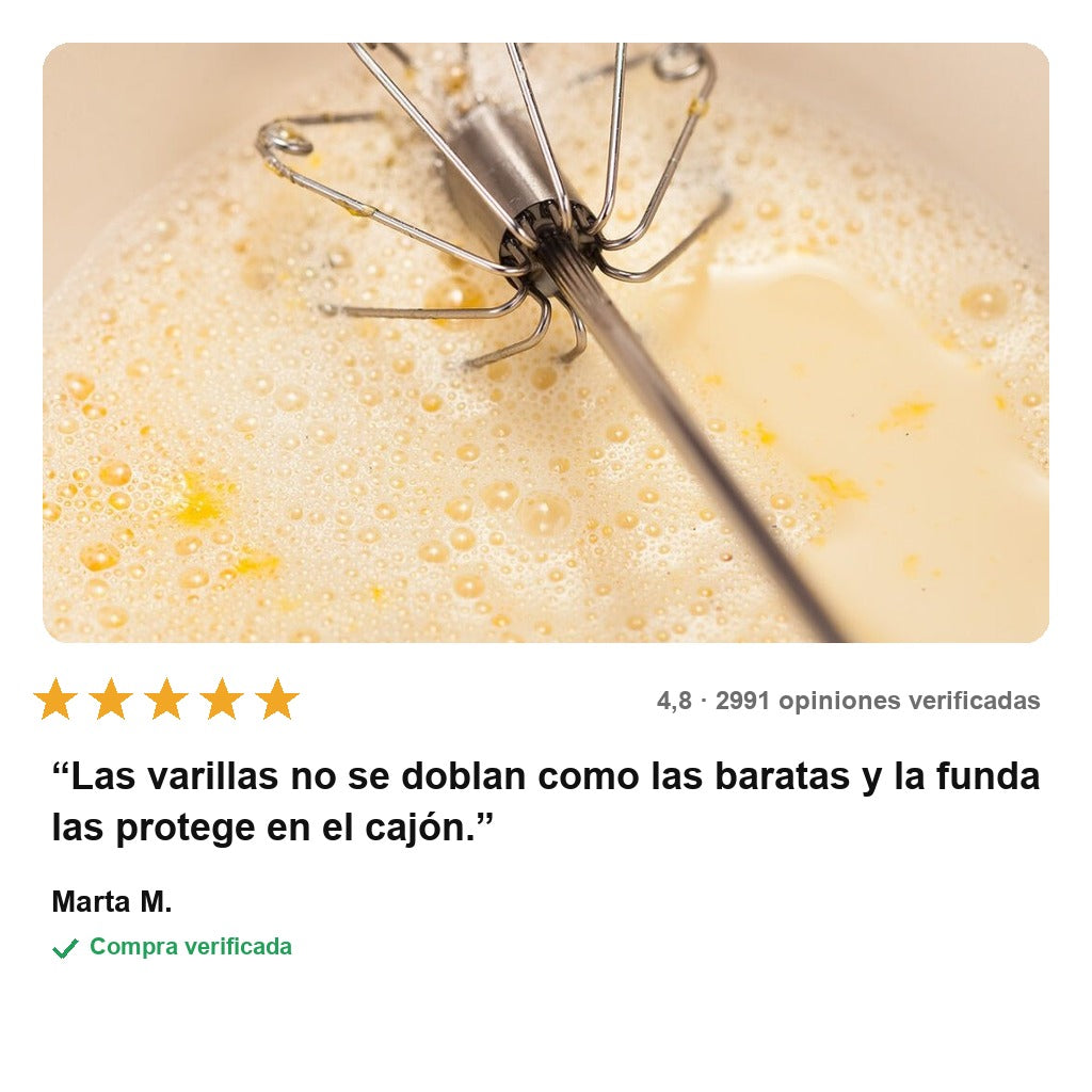 avis — Batidor Giratorio de Varillas de Acero Inoxidable