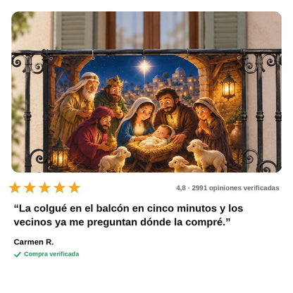 avis — Balconera de Navidad Belén – Sagrada Familia y Reyes Magos, 3 medidas