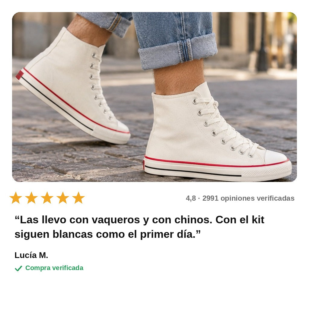 avis — Zapatillas Altas Blancas de Piel Sintética