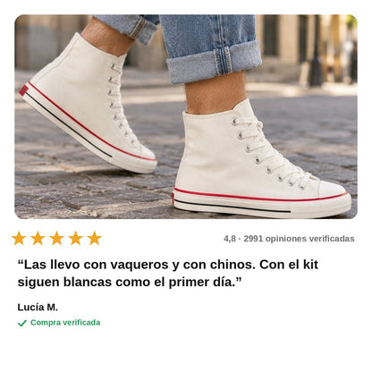 avis — Zapatillas Altas Blancas de Piel Sintética