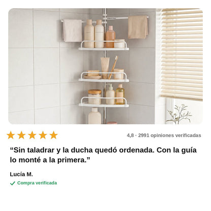 avis — Estantería Telescópica de Esquina para Ducha sin Taladrar