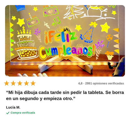 avis — Pizarra LED Mágica de Dibujo para Niños – Dibujos que Brillan en Colores Neón