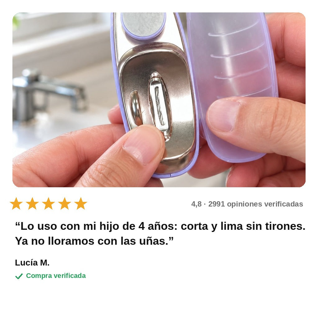avis — Cortaúñas Eléctrico 2 en 1 Recargable – Corta y Lima en un Solo Gesto