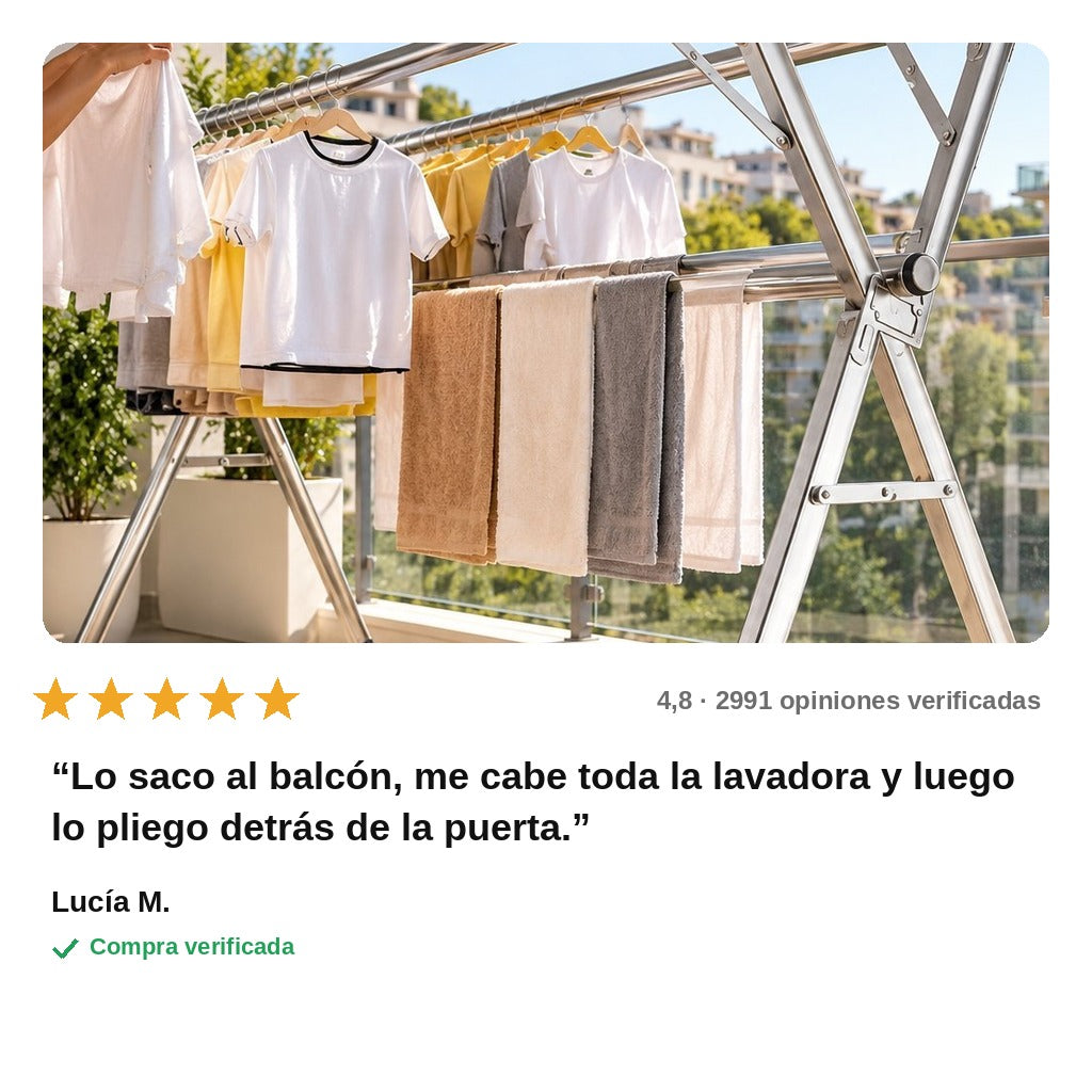 avis — Tendedero Plegable Extensible XXL de Acero Inoxidable